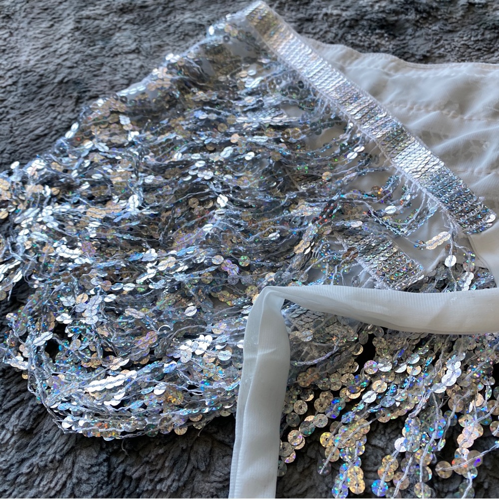 Shimmer And Glimmer Fringe Sequin Skirt - image 7